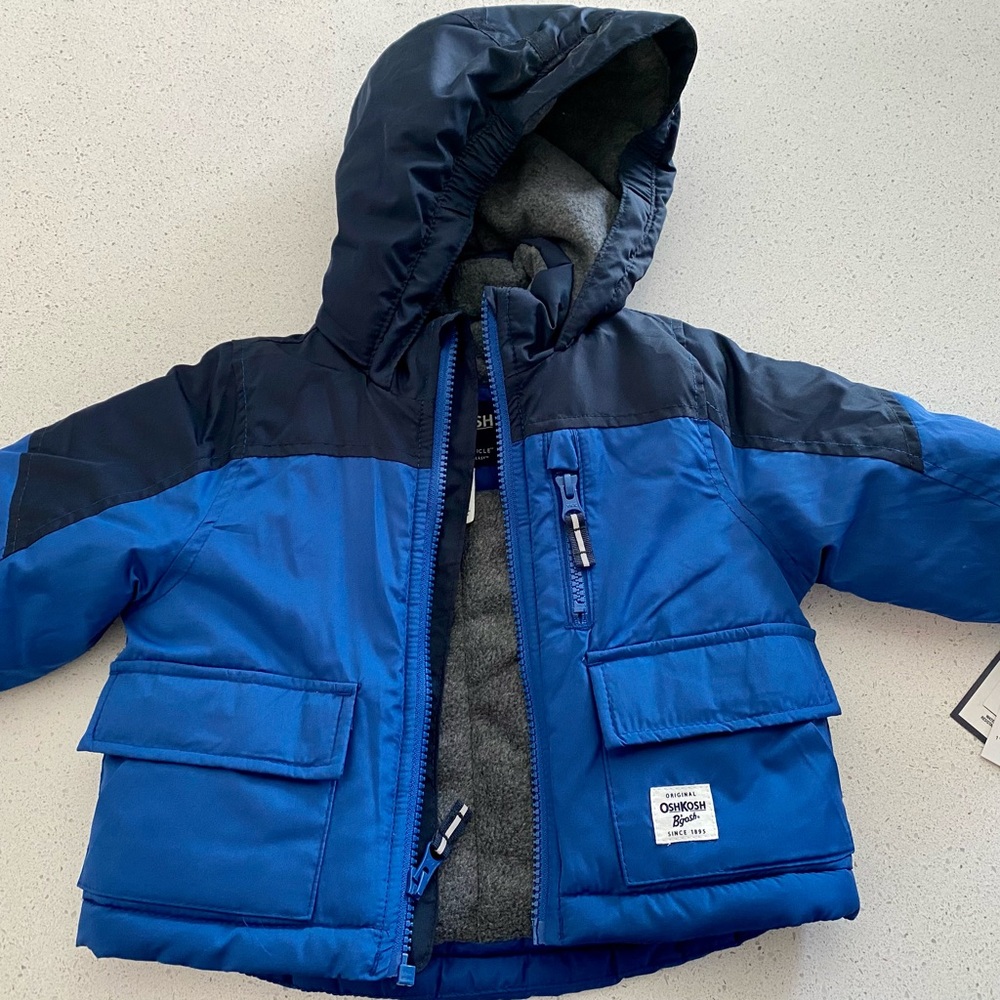 Oshkosh B’gosh 12M Blue Hooded Winter Jacket